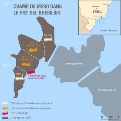 Carte du champ de Mero, Brésil