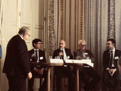 Table ronde 2 : Louis Bedoucha (PwC), Stéphane Terranova (HOMT Infrastructures), Stéphane Colin (AfricInvest), Henri de Villeneuve (Cobasa) et Nicolas Northcote (McKinsey).
