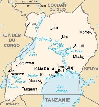 Localisation du Lac Albert en Ouganda - © Central Intelligence Agency (CIA) / World Factbook