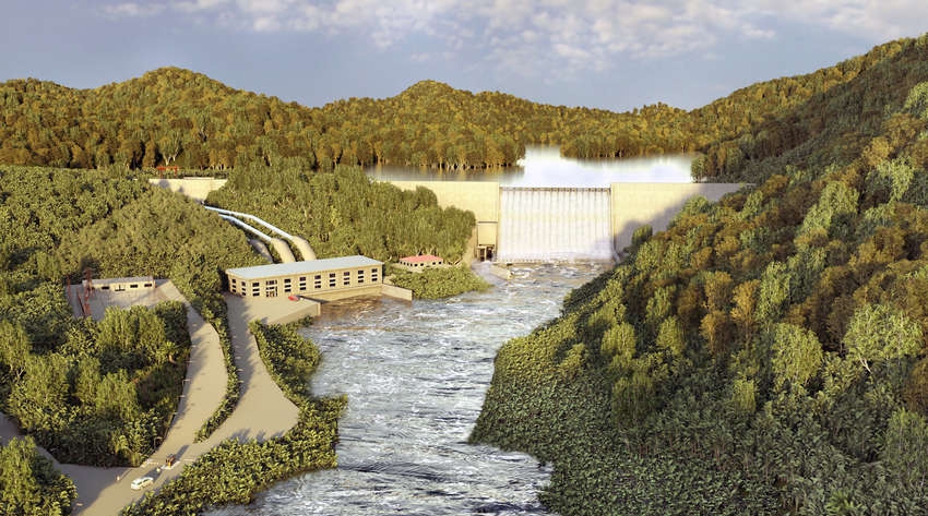 Projet de centrale hydroélectrique Kinguélé Aval au Gabon. - © DR