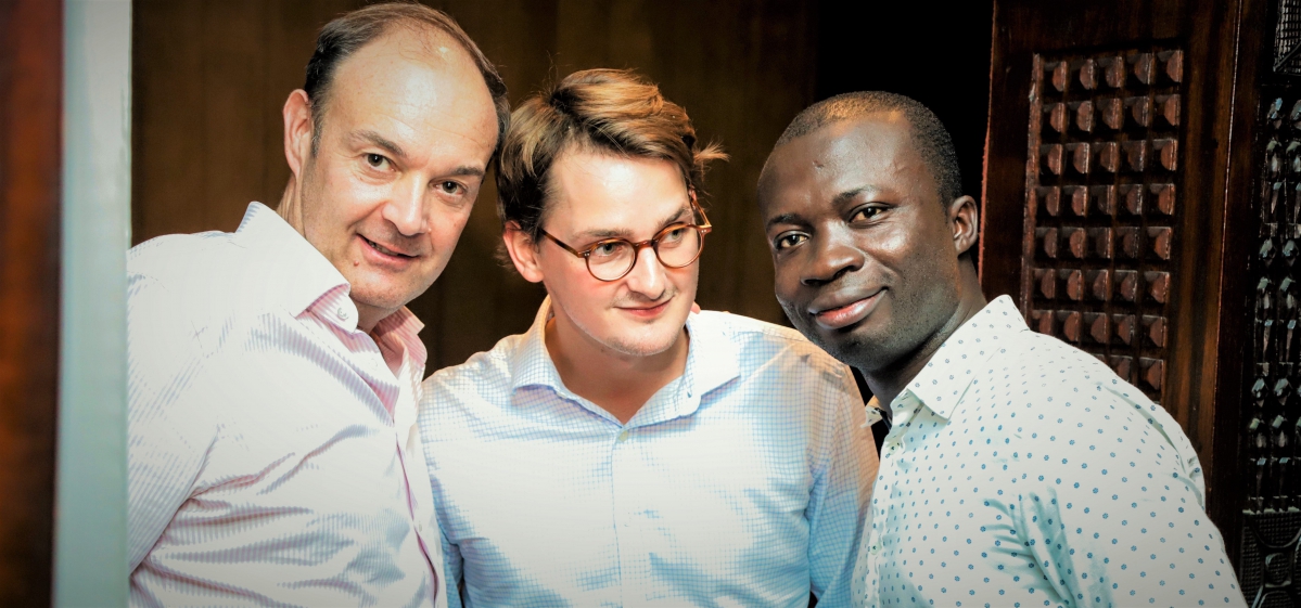 Benoît Delestre et Arthur Thuet, Saviu Ventures, aux côtés de Délas N'dri, leur associé ivoirien sur Kamtar - © Saviu Ventures
