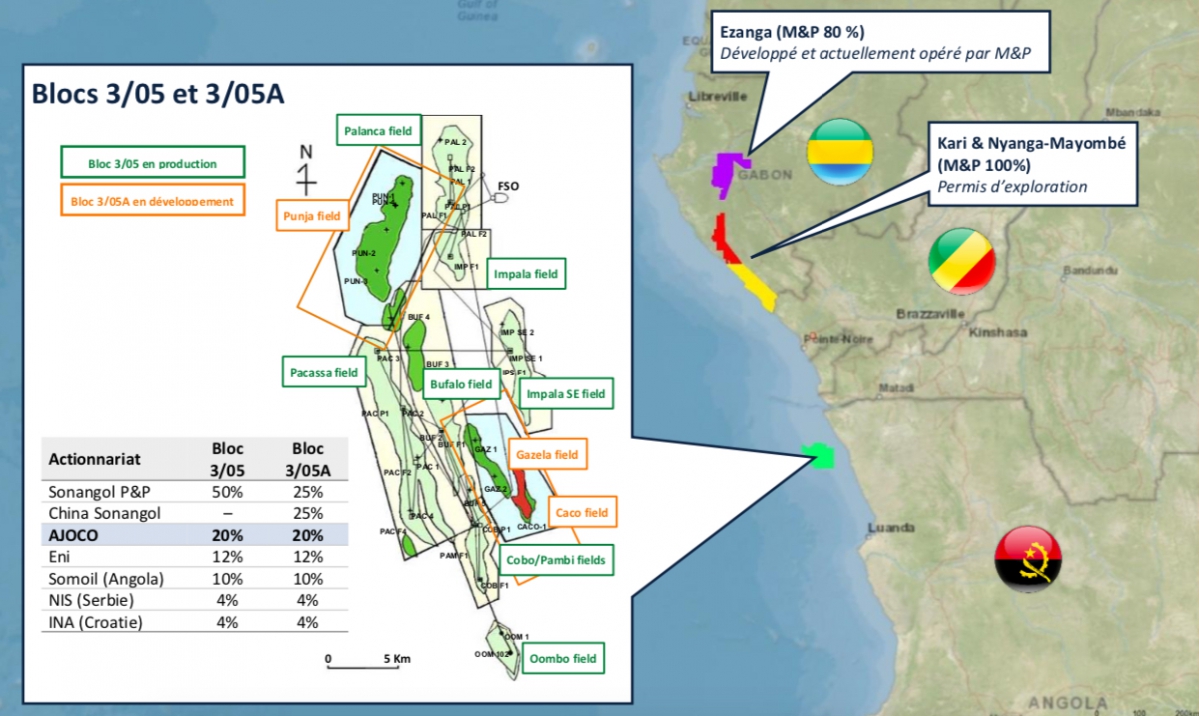 Blocs offshore 3/05 et 3/05A au large de l'Angola - © Maurel & Prom