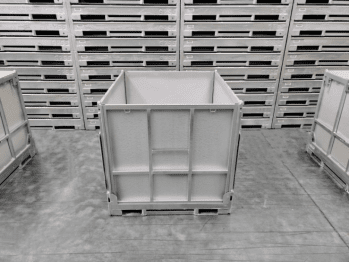 L'un des derniers modèles de caisses réutilisables destiné à l'industrie agro-alimentaire de GPS. © GPS Group